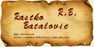 Rastko Batalović vizit kartica